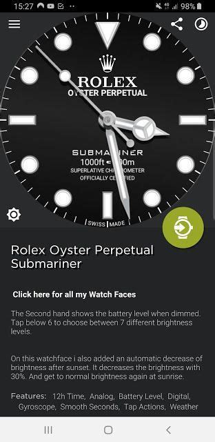 rolex watch face for s3|rolex submariner watchface download.